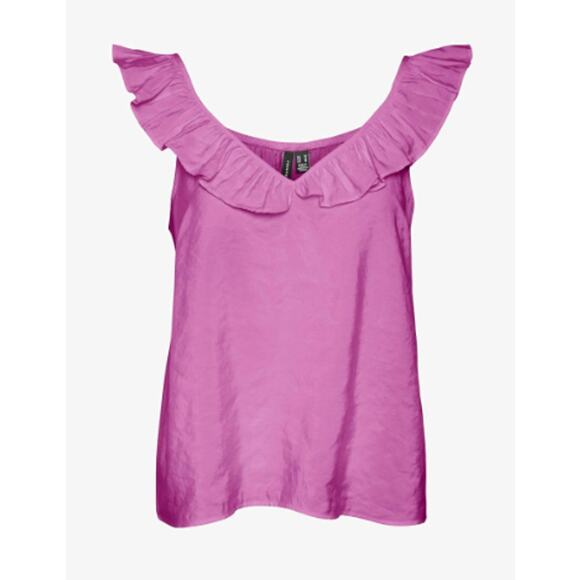 New ~ VERO MODA ~ Queen Sleeveless Frill Top Size XS MODAL - Picture 7 of 7
